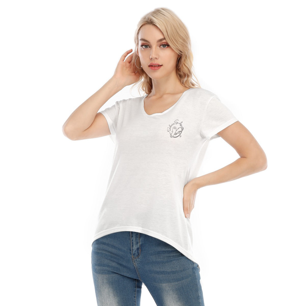 All-Over Print Women's V-neck Short Sleeve T-shirt