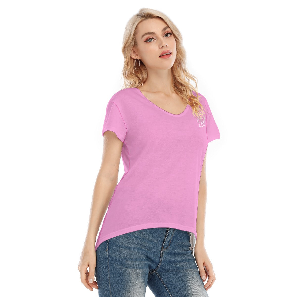 All-Over Print Women's V-neck Short Sleeve T-shirt