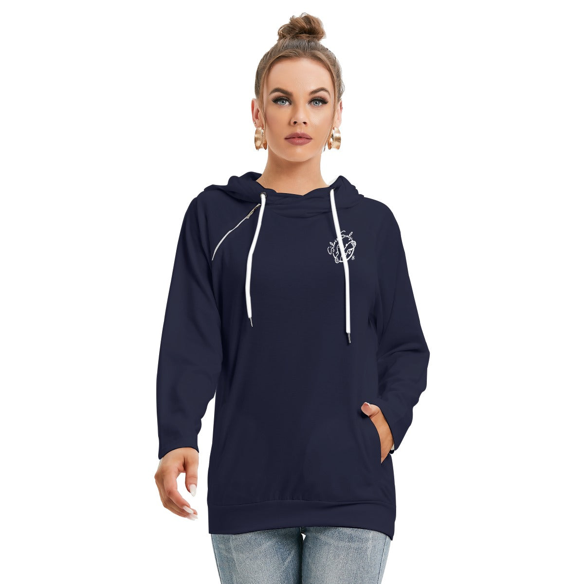 All-Over Print Women's Hoodie With Double Hood