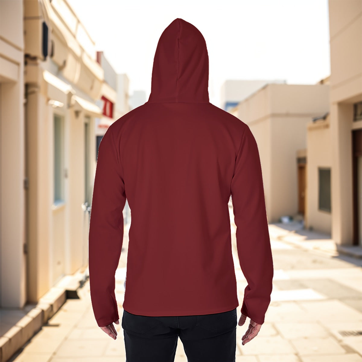 Eco-friendly All-Over Print Men's Masked Hoodie