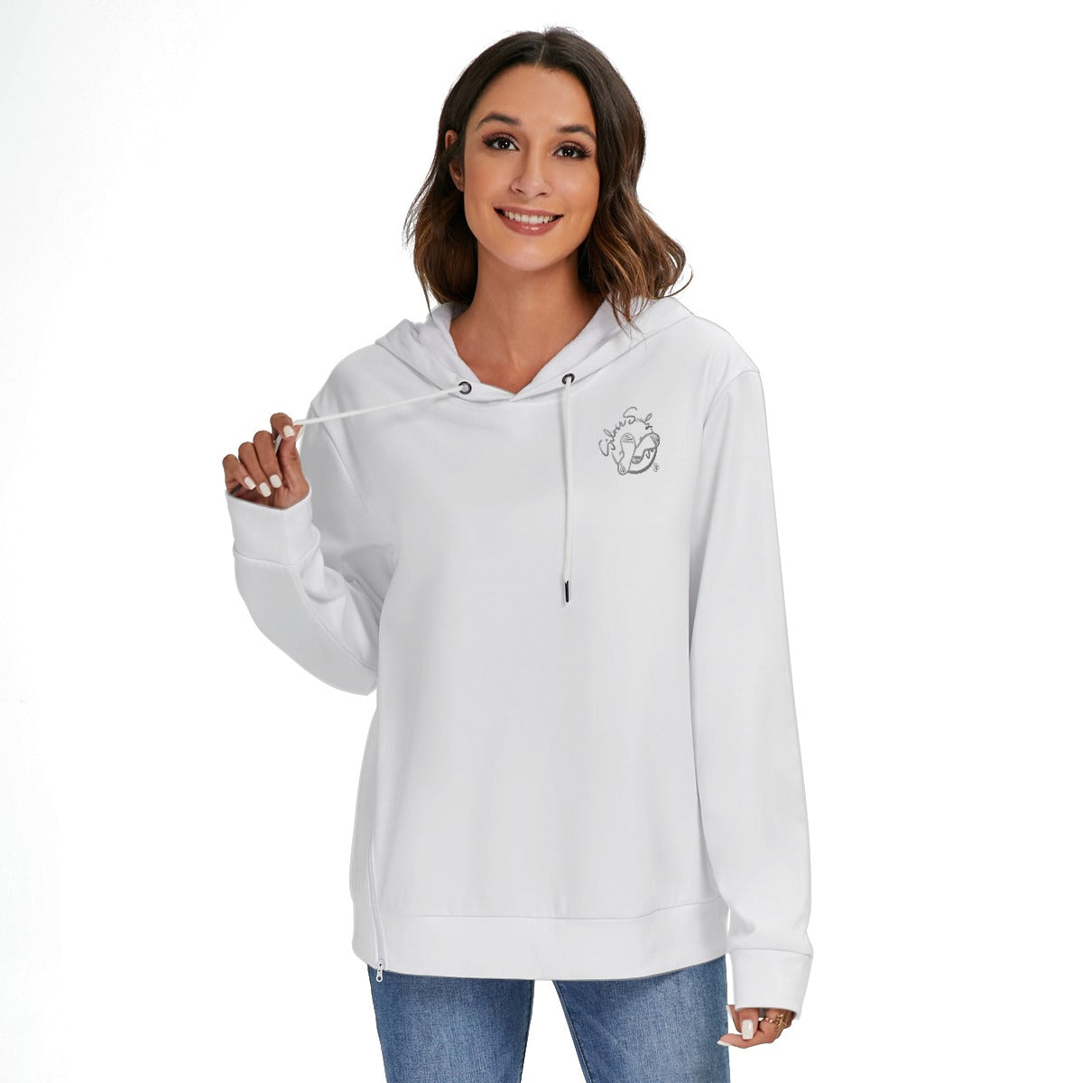 All-Over Print Women's Heavy Fleece Zip-on-the-Side Hoodie