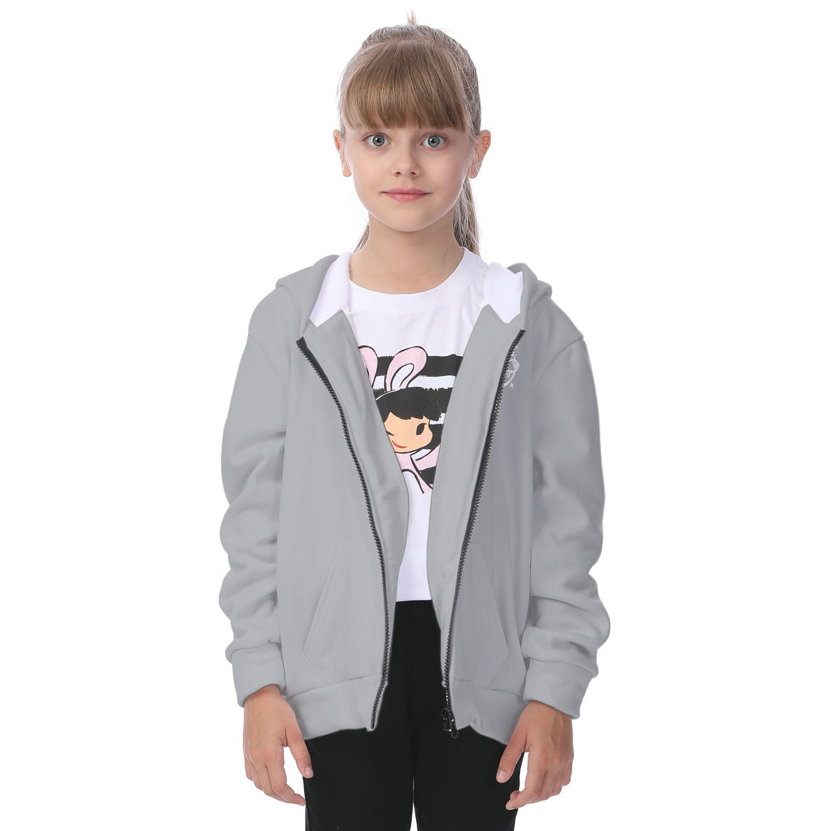 All-Over Print Kid's Heavy Fleece Zip Up Hoodie