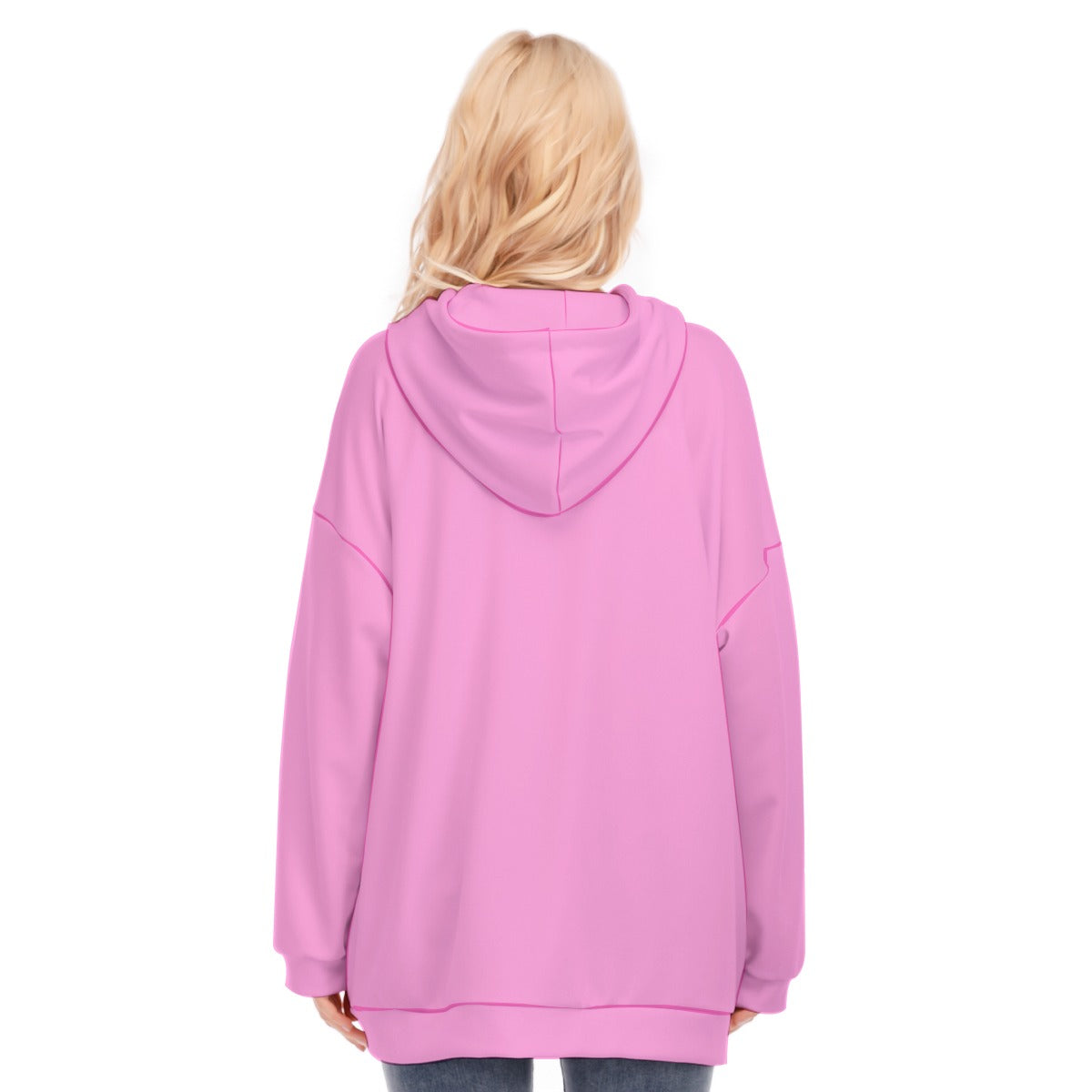 All-Over Print Women's Long Hoodie With Zipper Closure