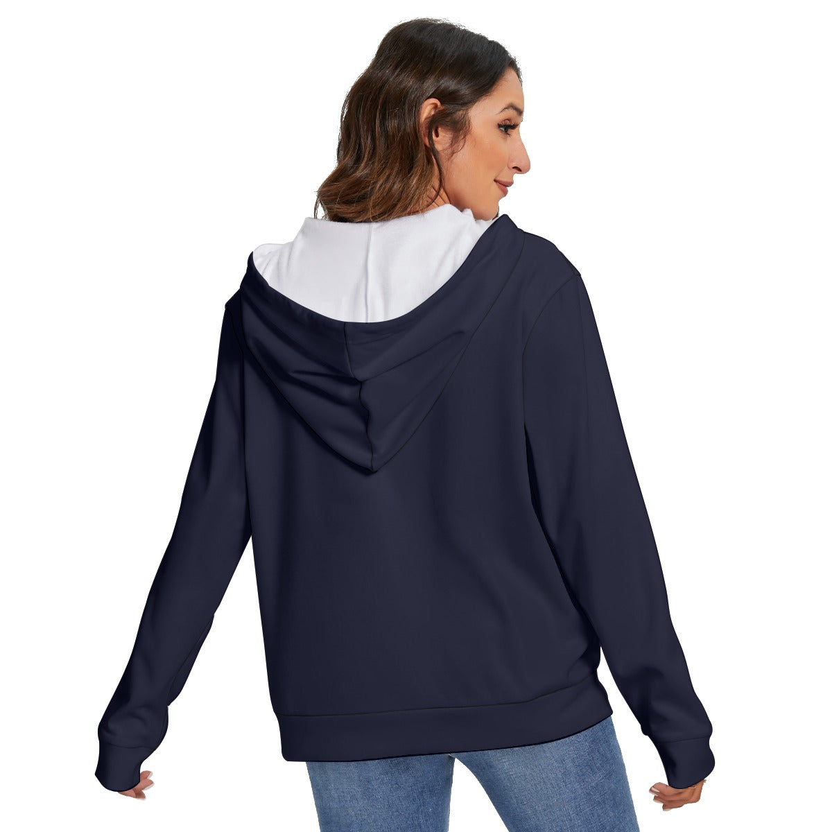 All-Over Print Women's Heavy Fleece Zip-on-the-Side Hoodie