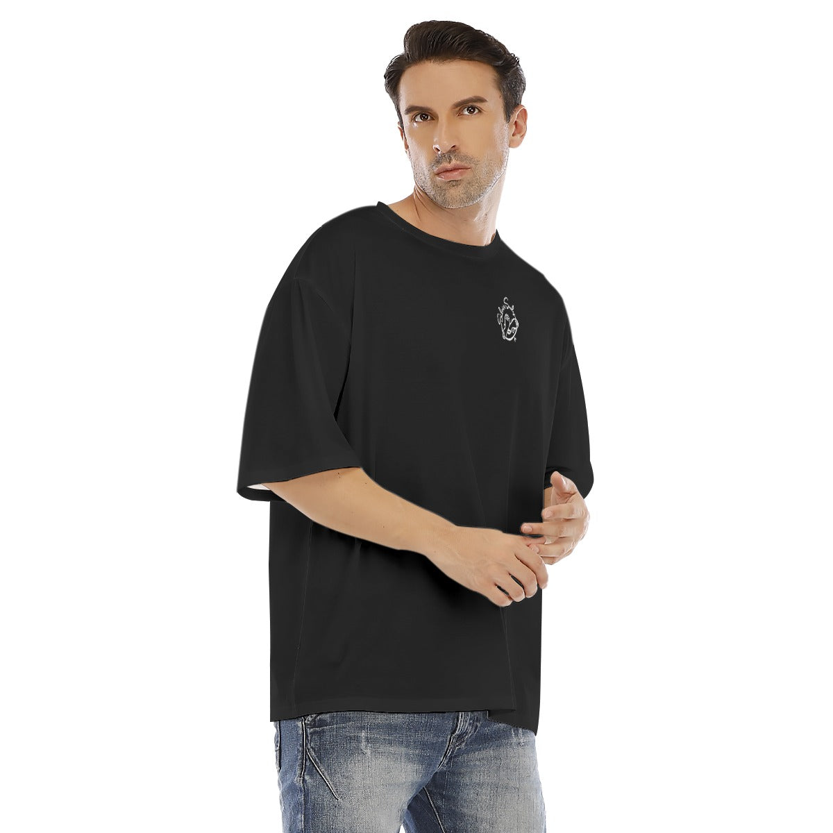 All-Over Print Men's Drop Shoulder T-shirt With Short Sleeve