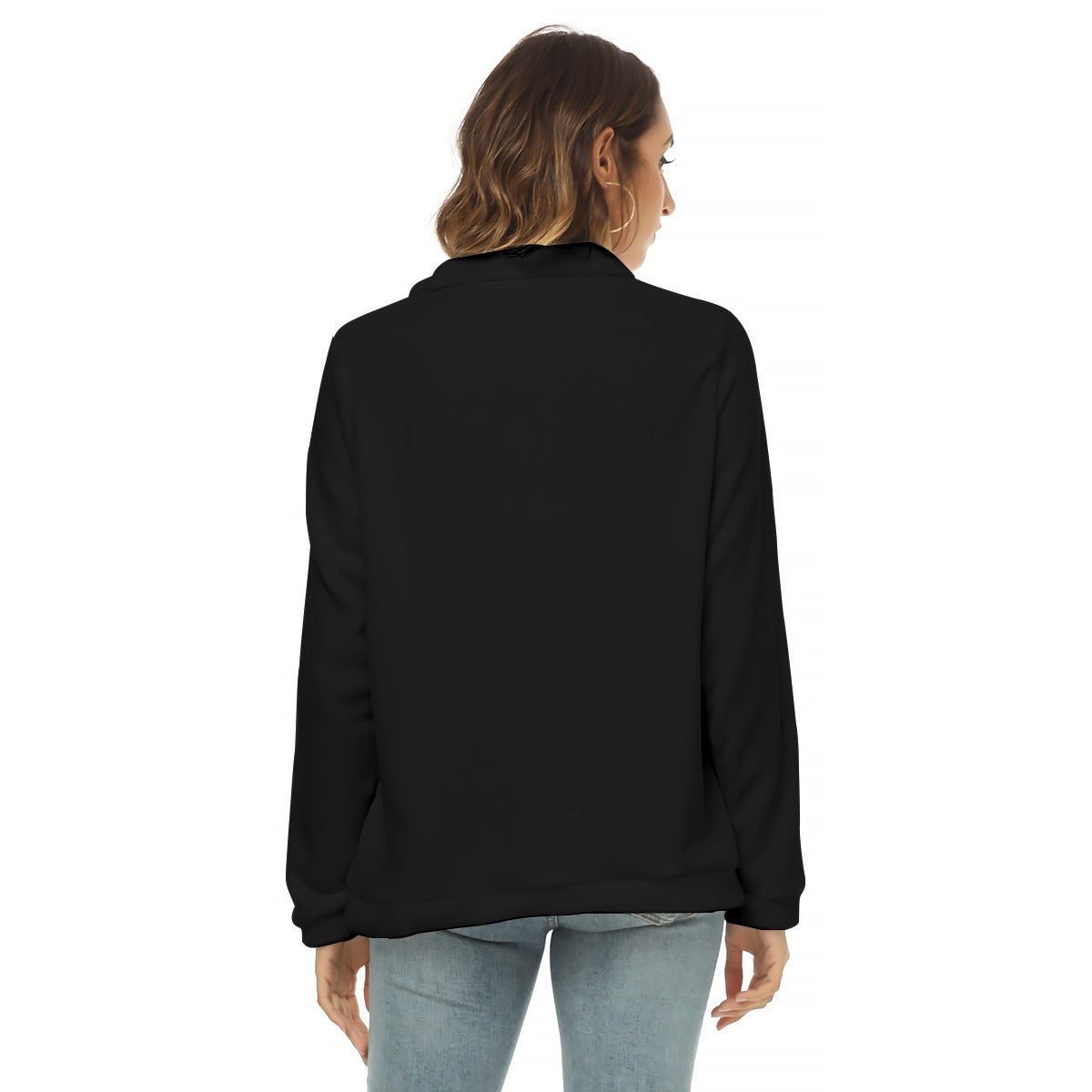 All-Over Print Women's Borg Fleece Sweatshirt With Half Zip