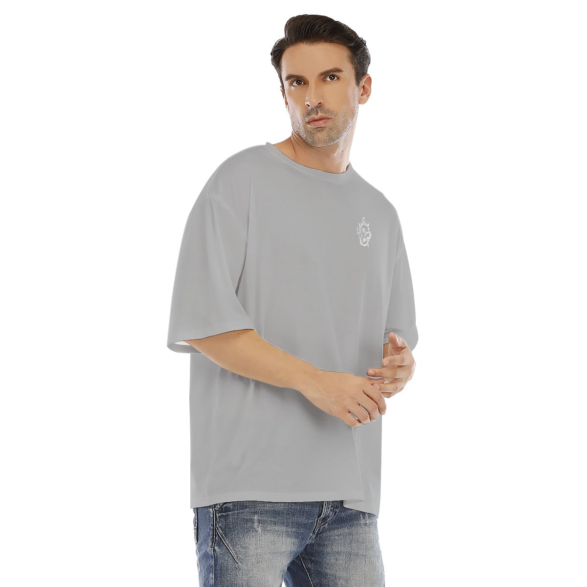 All-Over Print Men's Drop Shoulder T-shirt With Short Sleeve