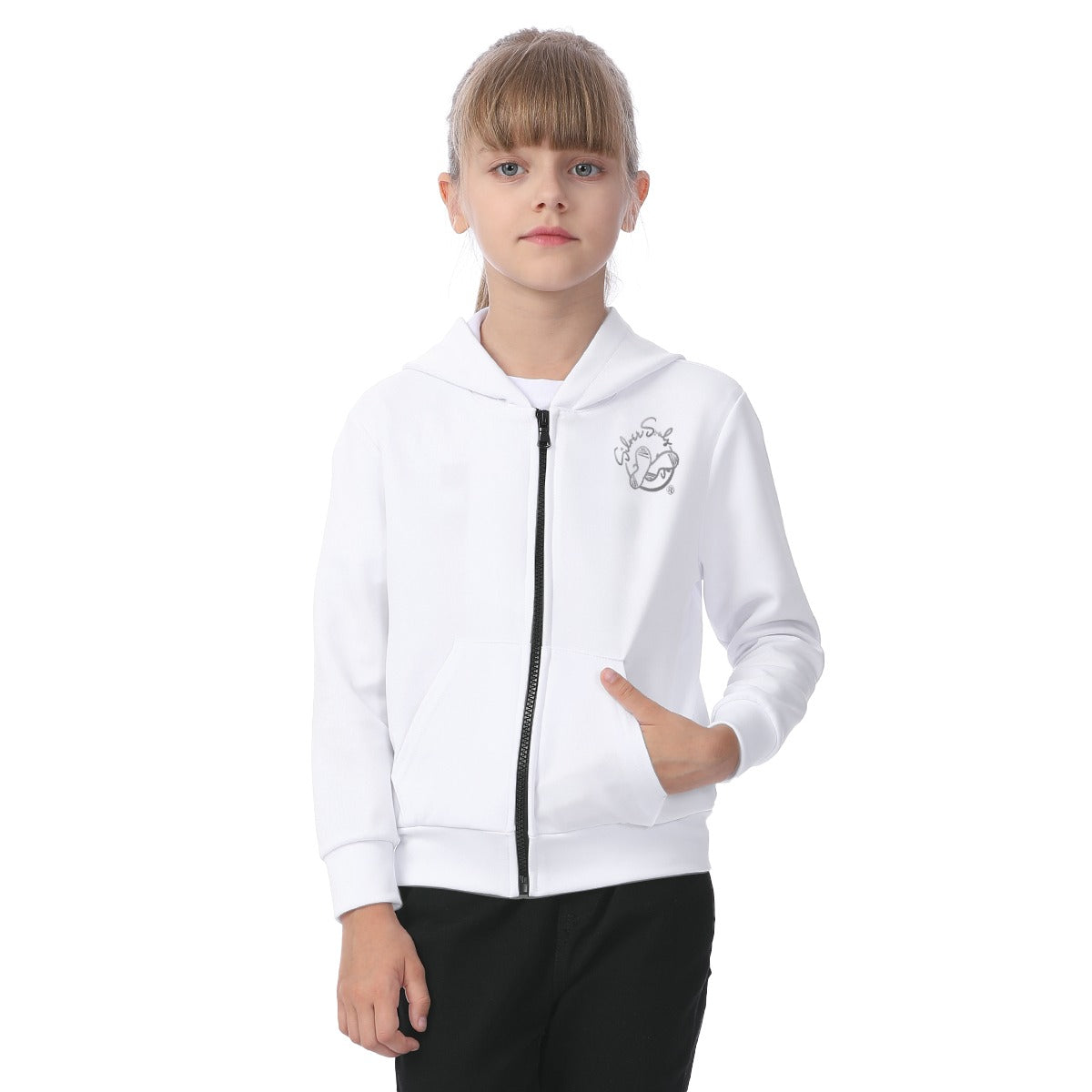 All-Over Print Kid's Zip-up Hoodie With Patch Pocket