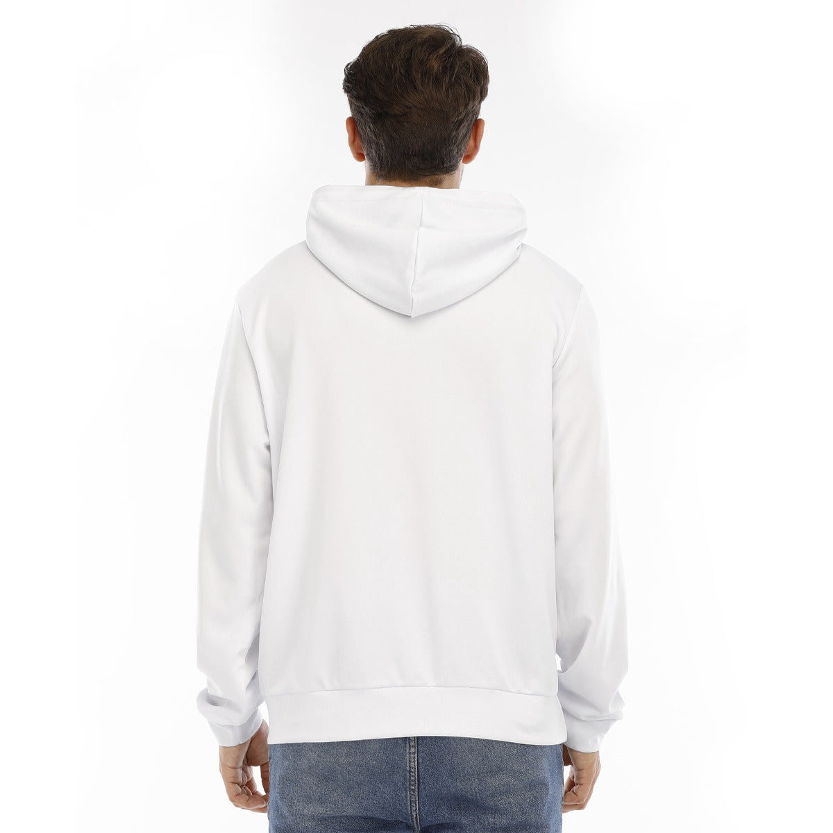 All-Over Print Men's Hoodie With Placket Double Zipper