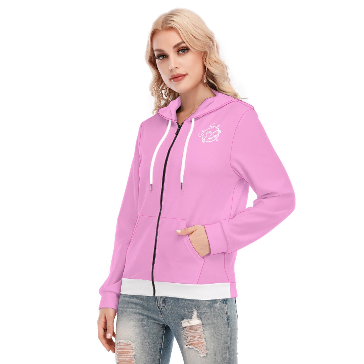 All-Over Print Women's Hoodie With Zipper