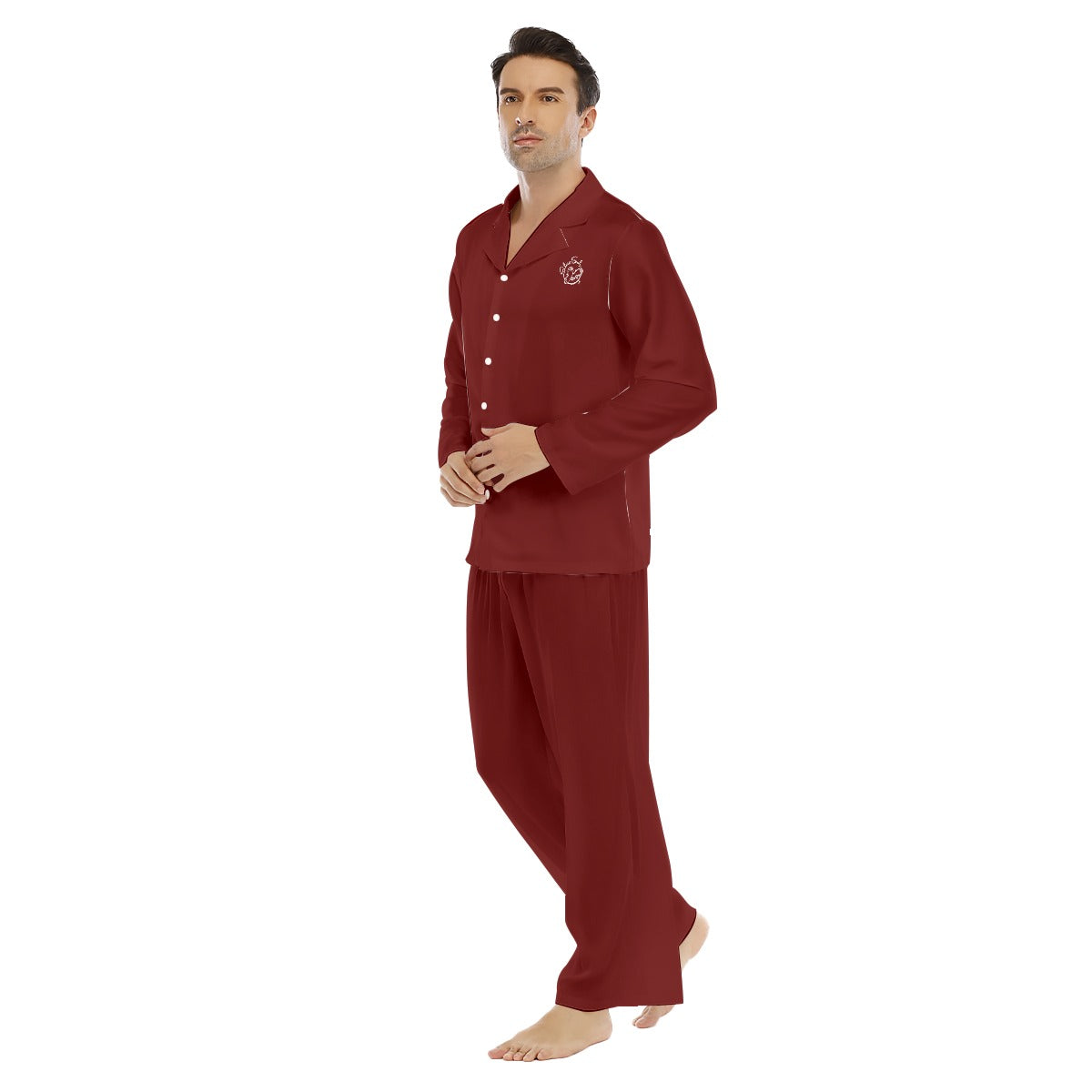 All-Over Print Men's Lapel Pajama Set