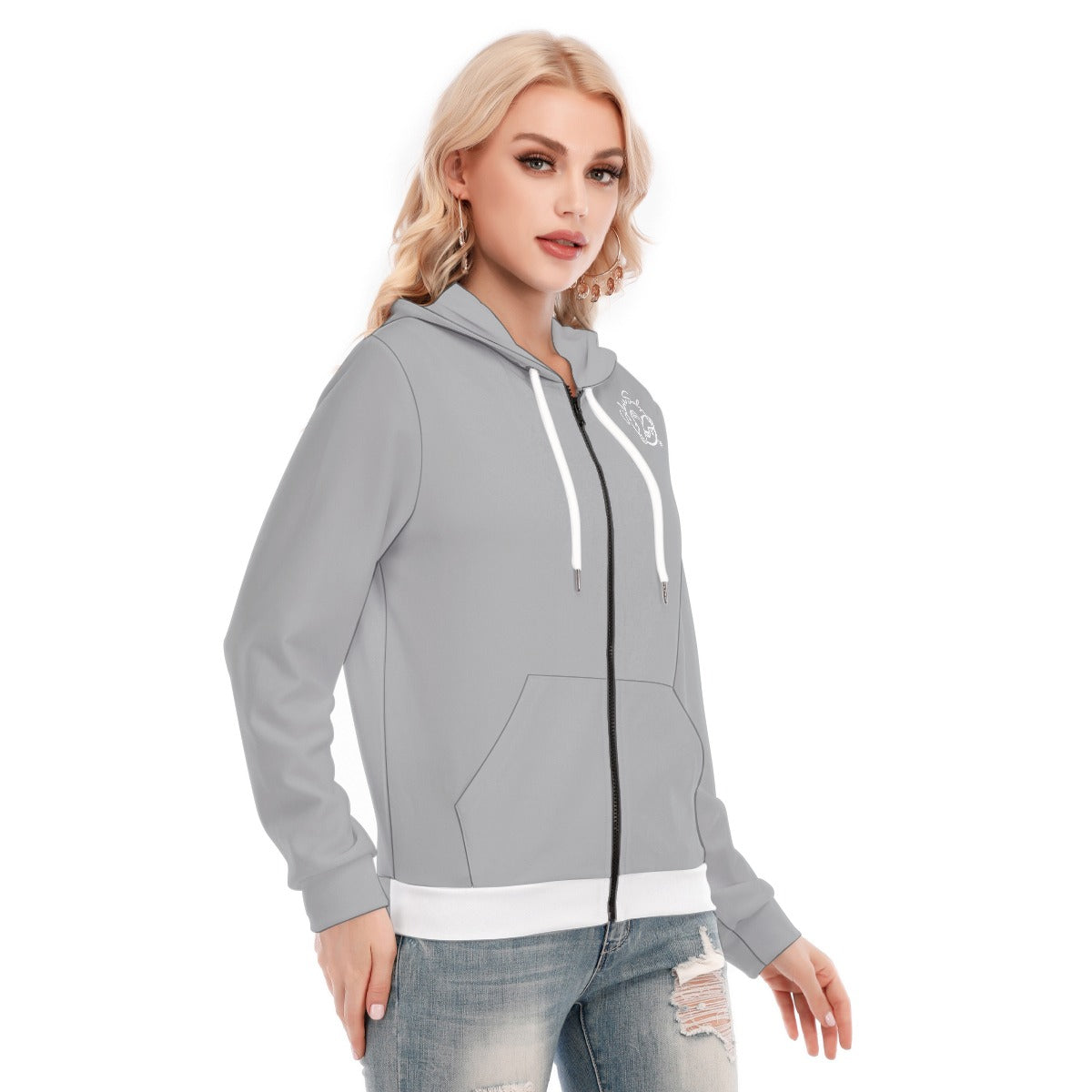 All-Over Print Women's Hoodie With Zipper