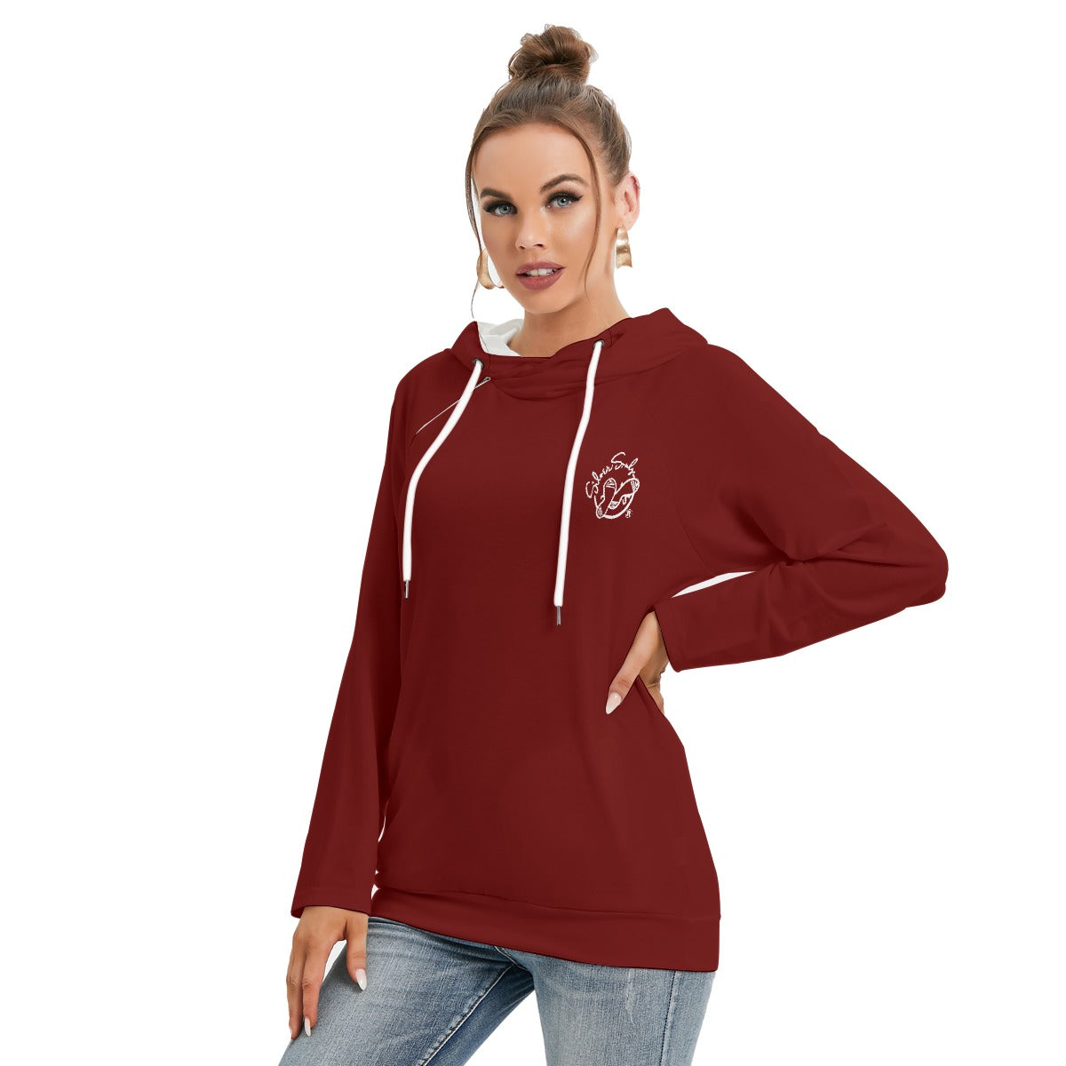 All-Over Print Women's Hoodie With Double Hood