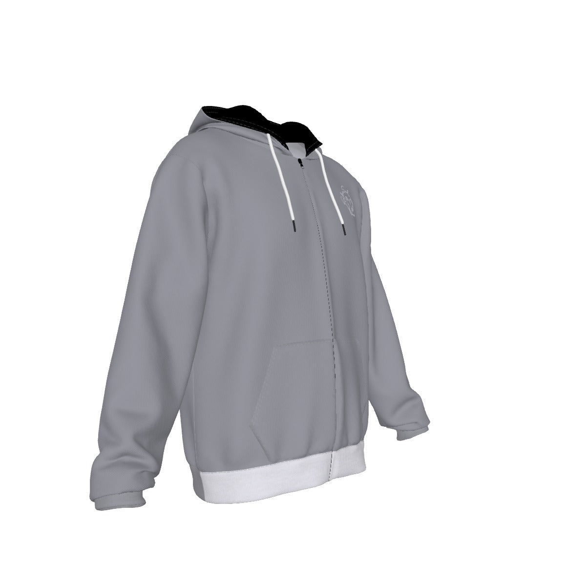 All-Over Print Zip Up Hoodie With Pocket