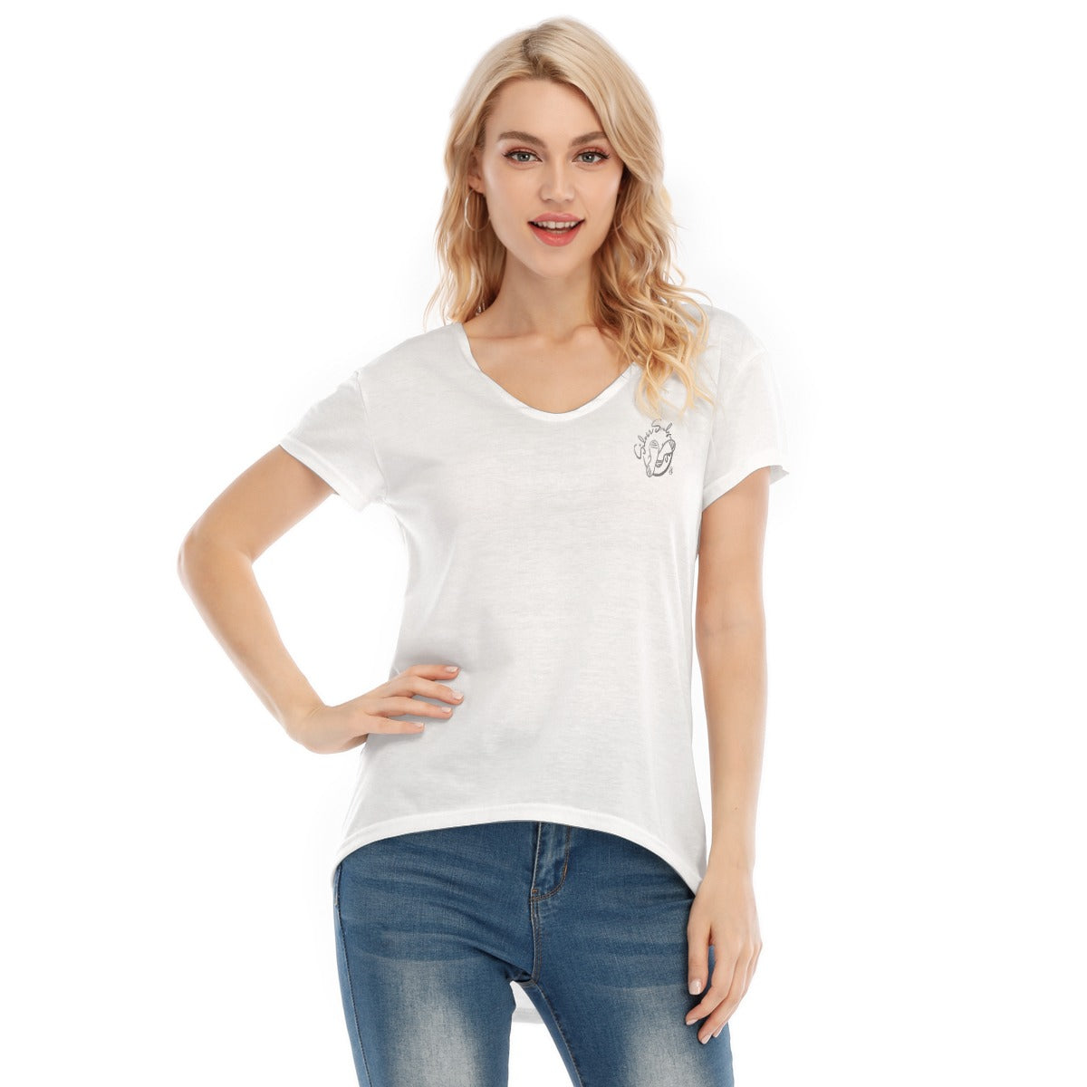 All-Over Print Women's V-neck Short Sleeve T-shirt