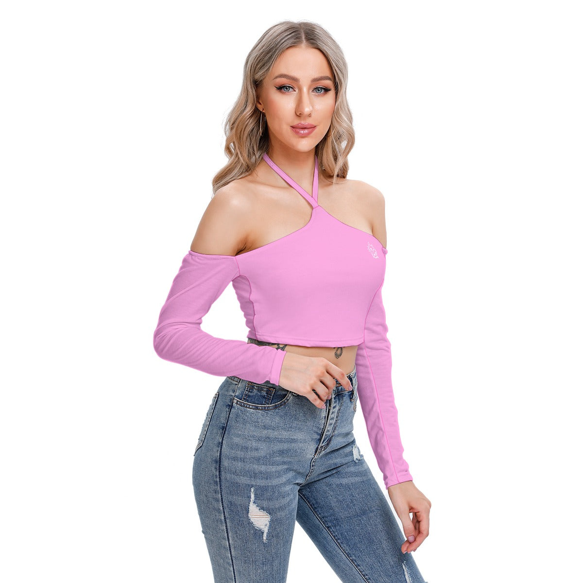 All-Over Print Women's Halter Lace-up Top