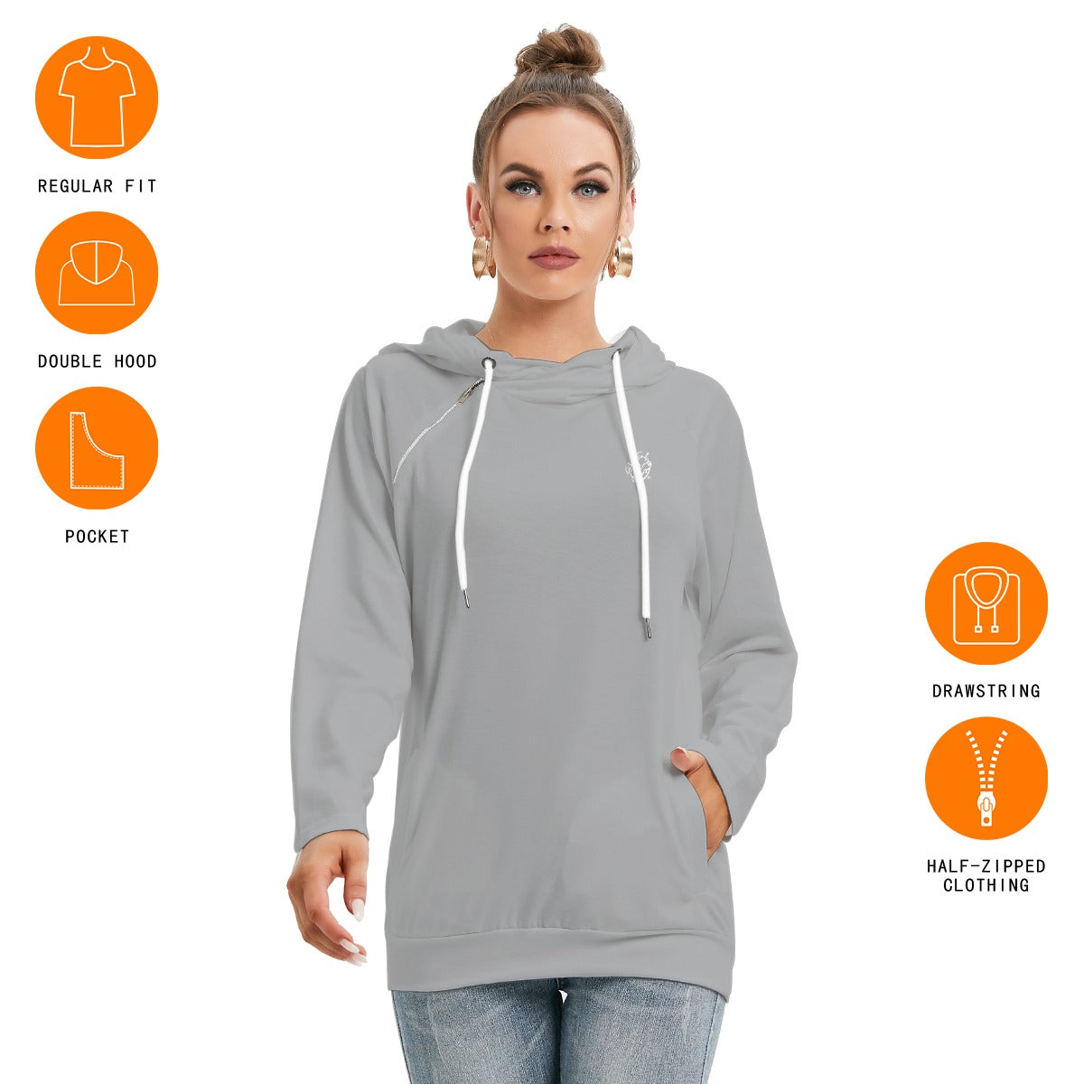 All-Over Print Women's Hoodie With Double Hood