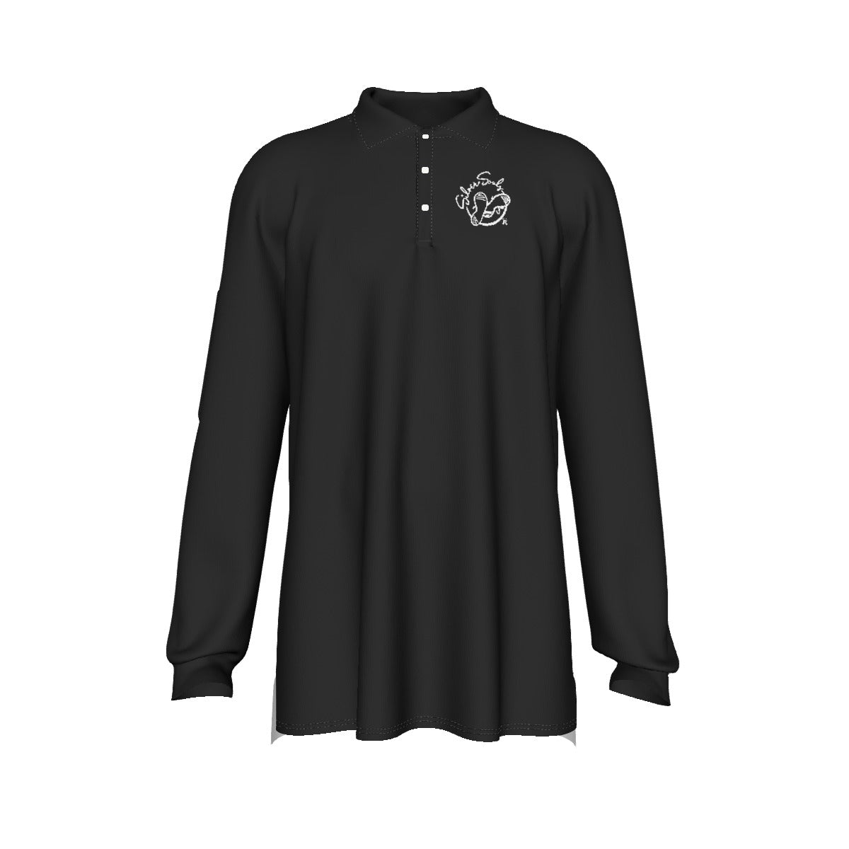 All-Over Print Men's Long Sleeve Polo Shirt