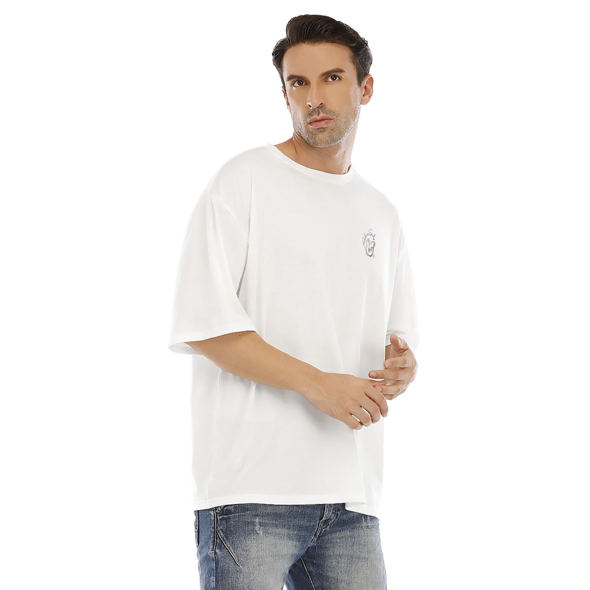 All-Over Print Men's Drop Shoulder T-shirt With Short Sleeve