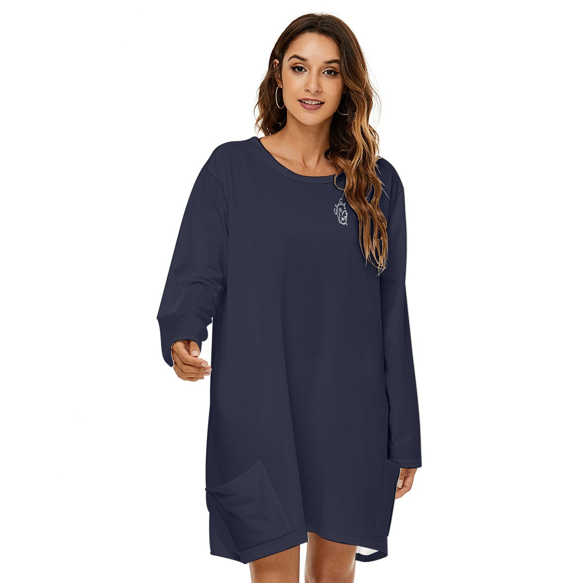 All-Over Print  Women's Loose Crew Neck Dress