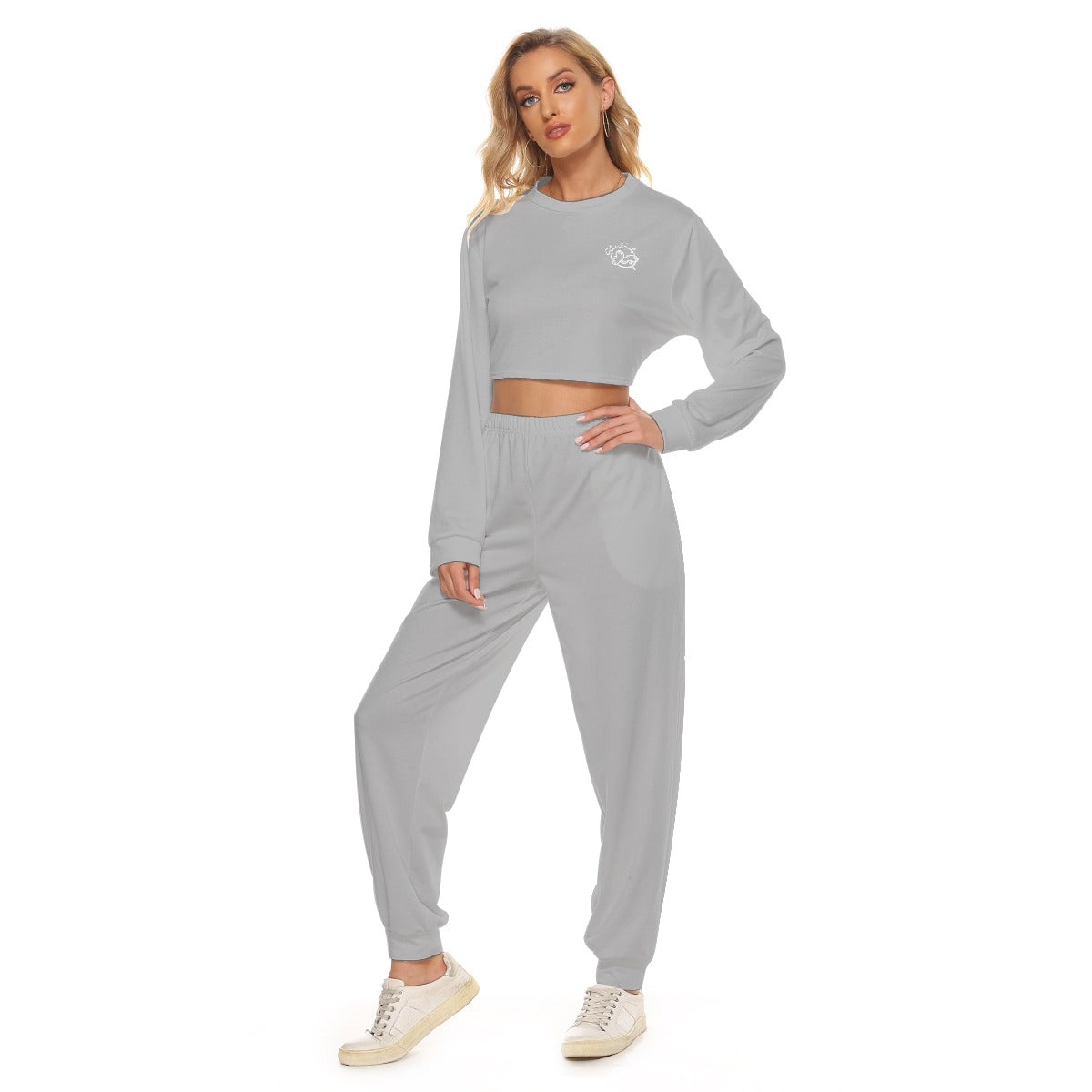 All-Over Print Women's Crop Sweatshirt Suit