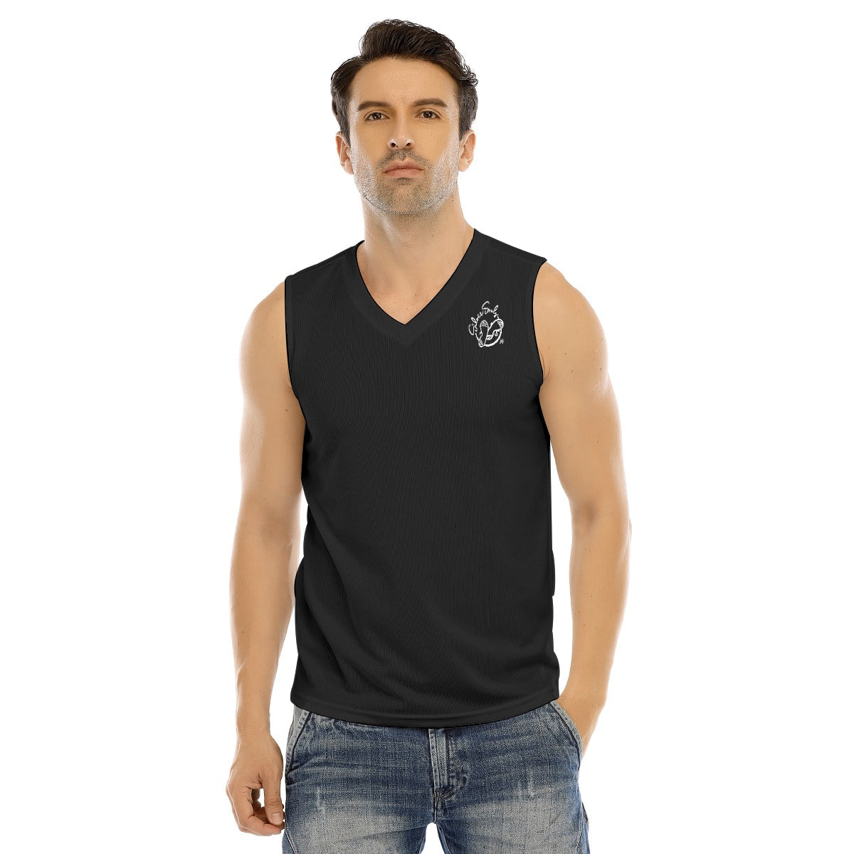 All-Over Print Men's V-neck Tank Top