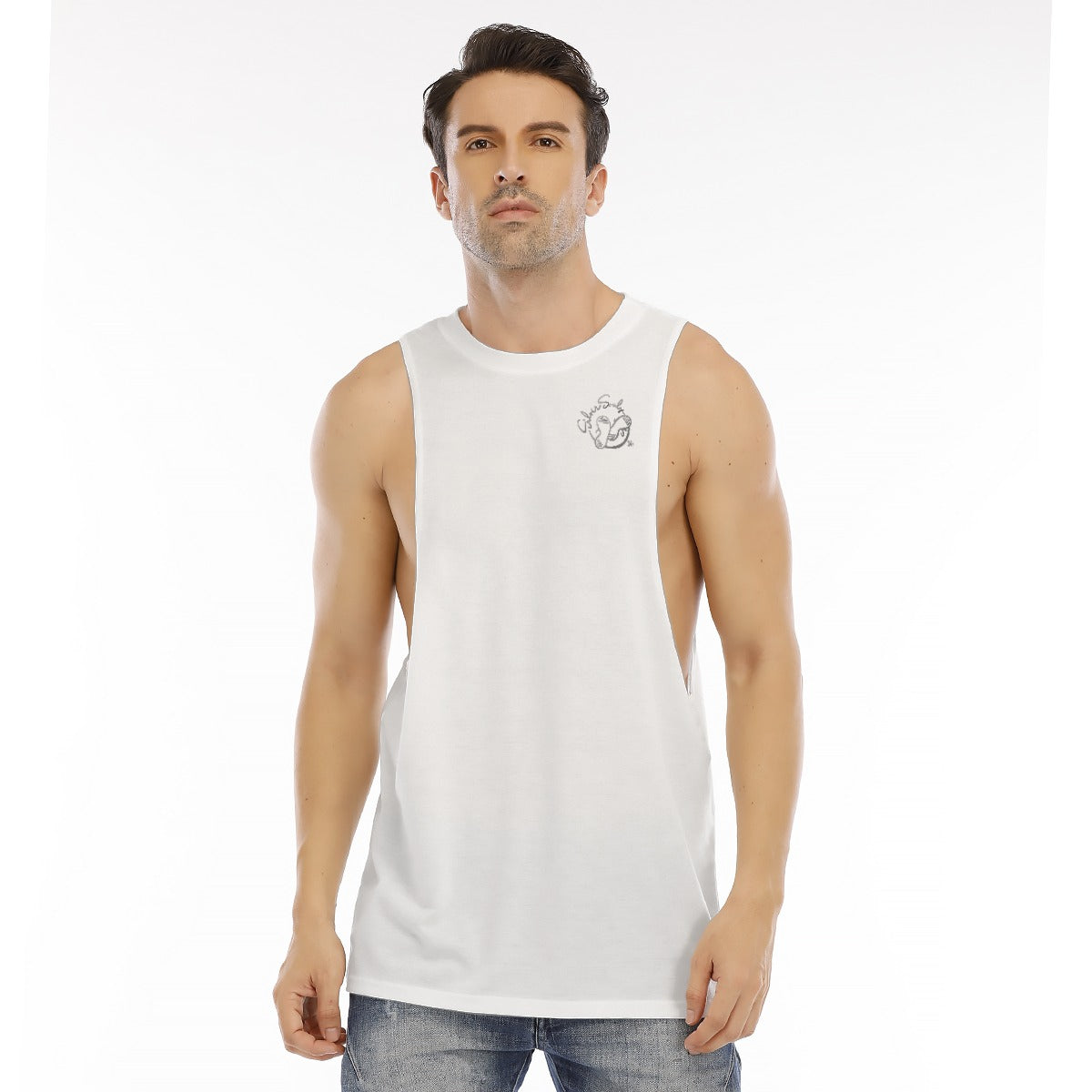 All-Over Print Men's O-neck Long Tank Top