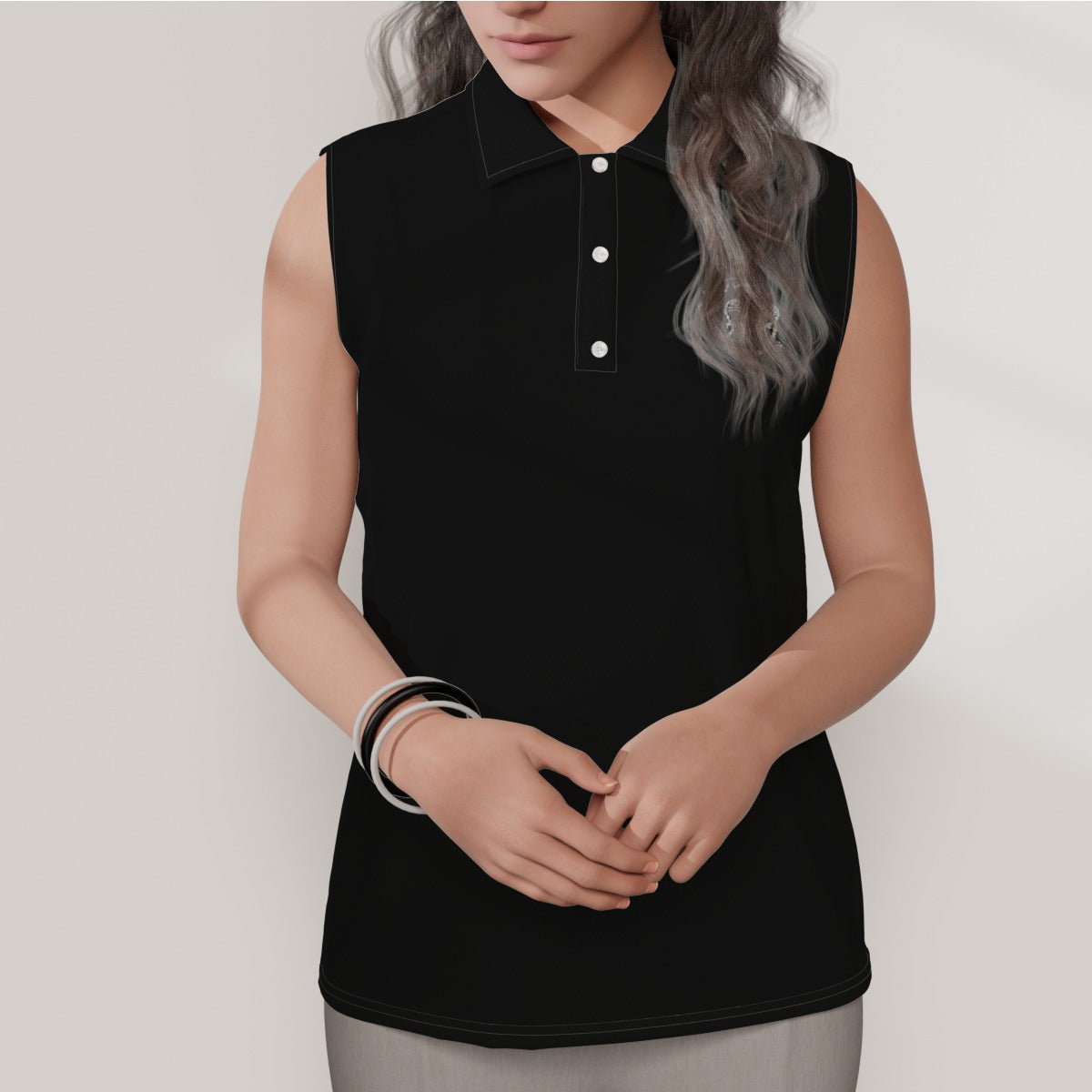 All-Over Print Women's Sleeveless POLO Shirt