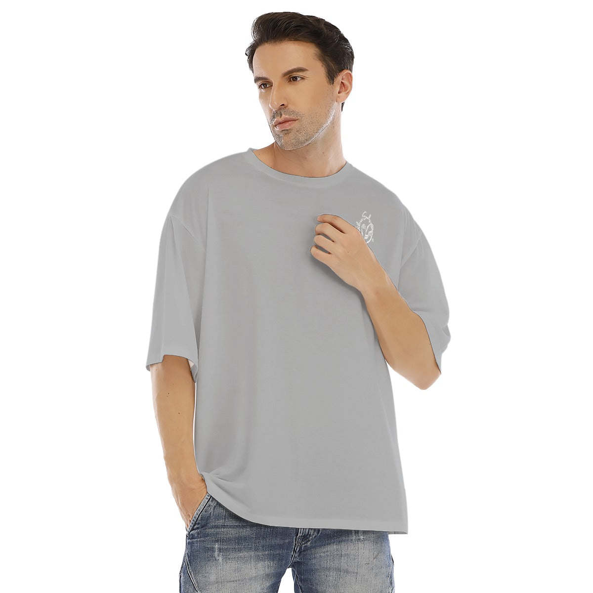 All-Over Print Men's Drop Shoulder T-shirt With Short Sleeve