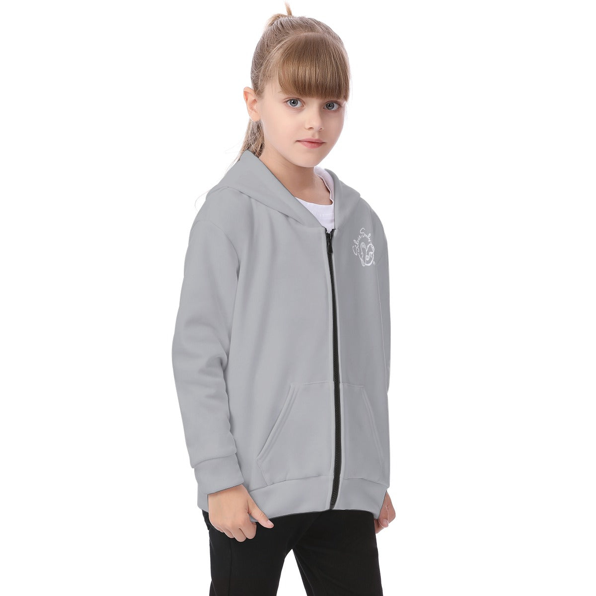 All-Over Print Kid's Heavy Fleece Zip Up Hoodie