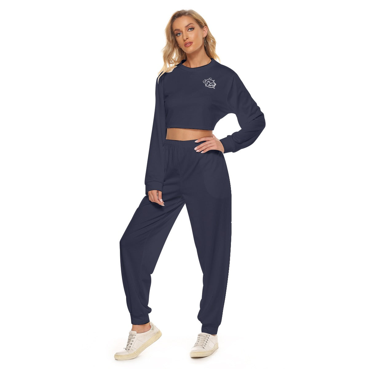 All-Over Print Women's Crop Sweatshirt Suit