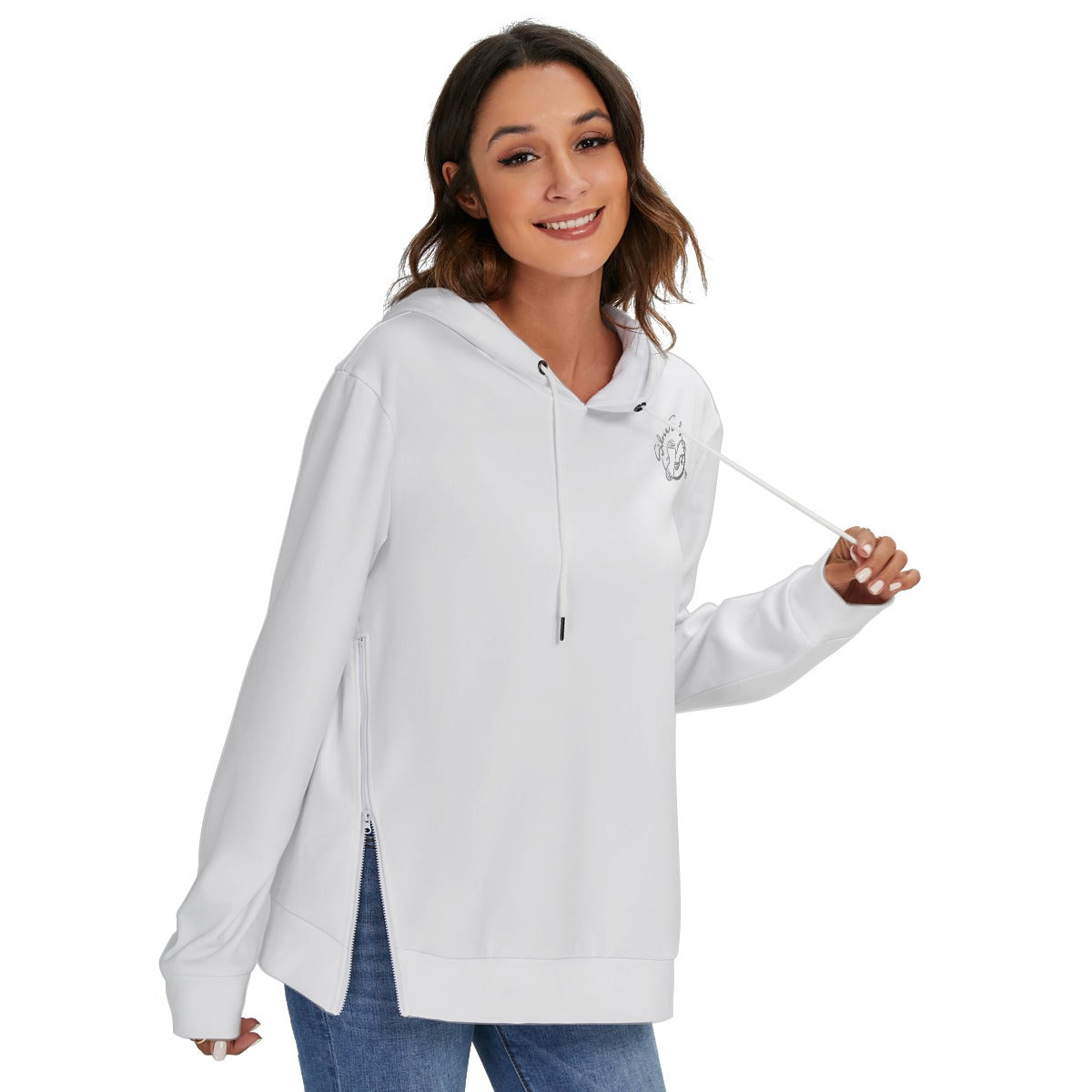 All-Over Print Women's Heavy Fleece Zip-on-the-Side Hoodie