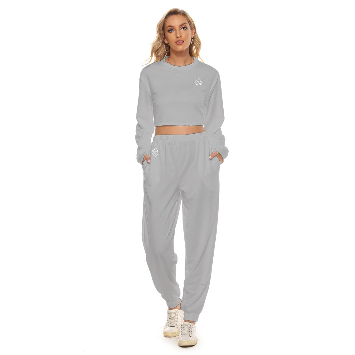 All-Over Print Women's Crop Sweatshirt Suit