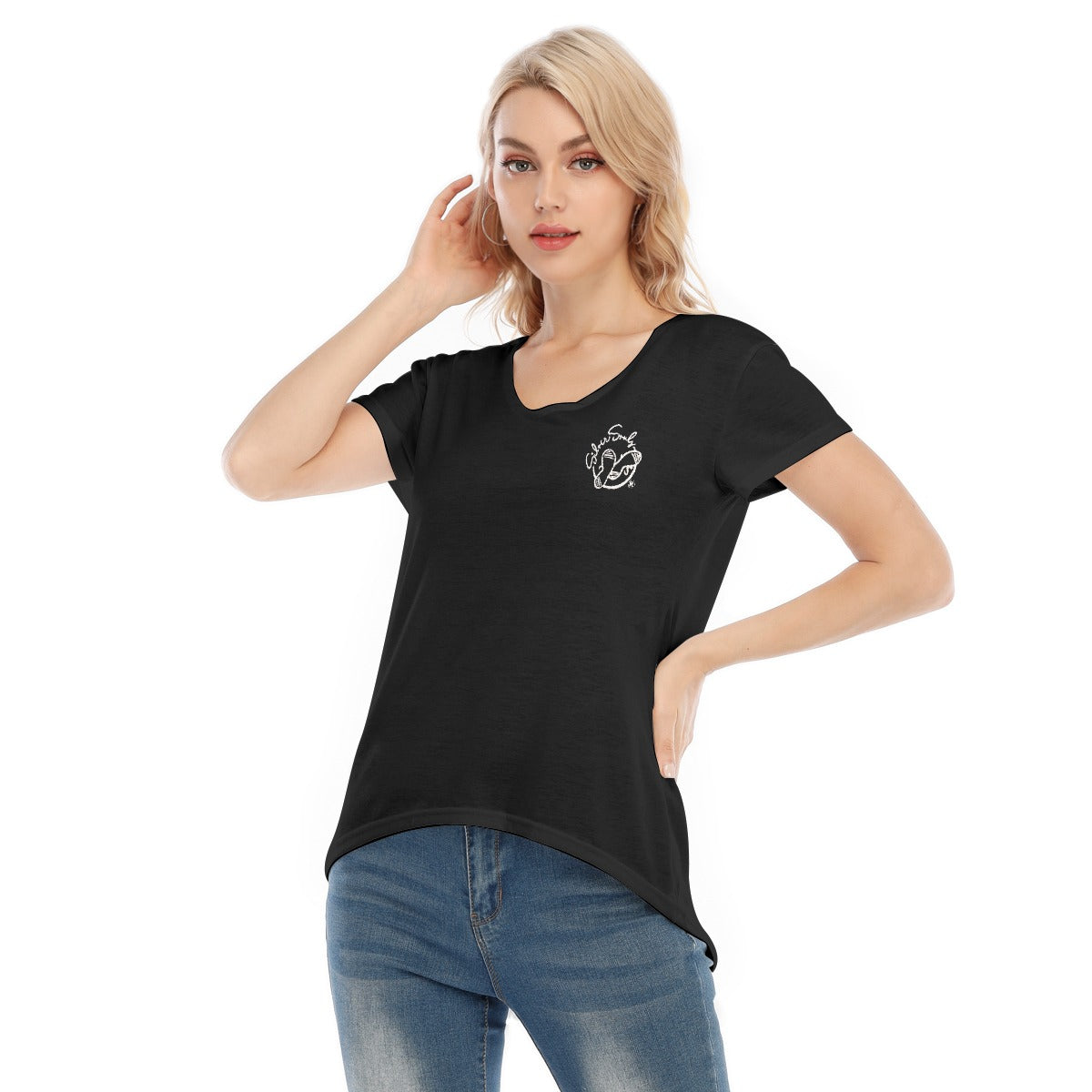 All-Over Print Women's V-neck Short Sleeve T-shirt