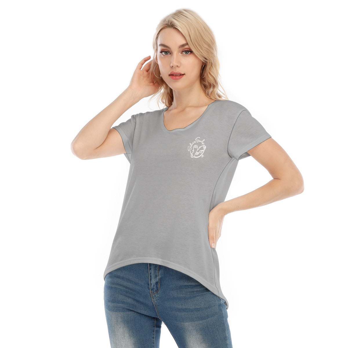 All-Over Print Women's V-neck Short Sleeve T-shirt