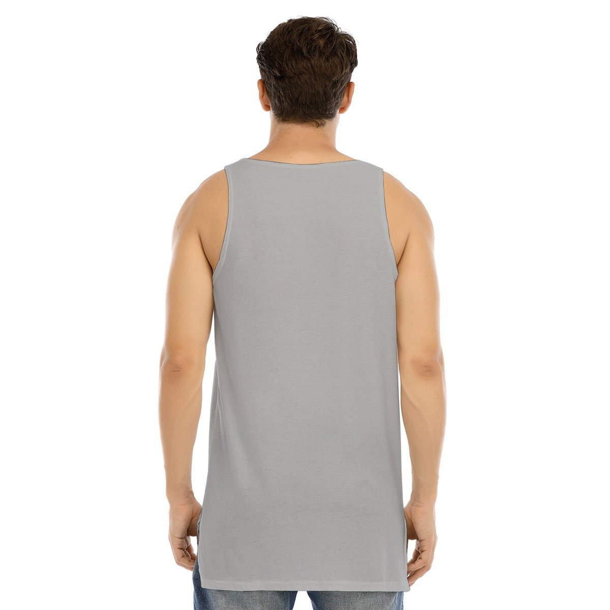 All-Over Print Men's Curved Hem Long Tank Top