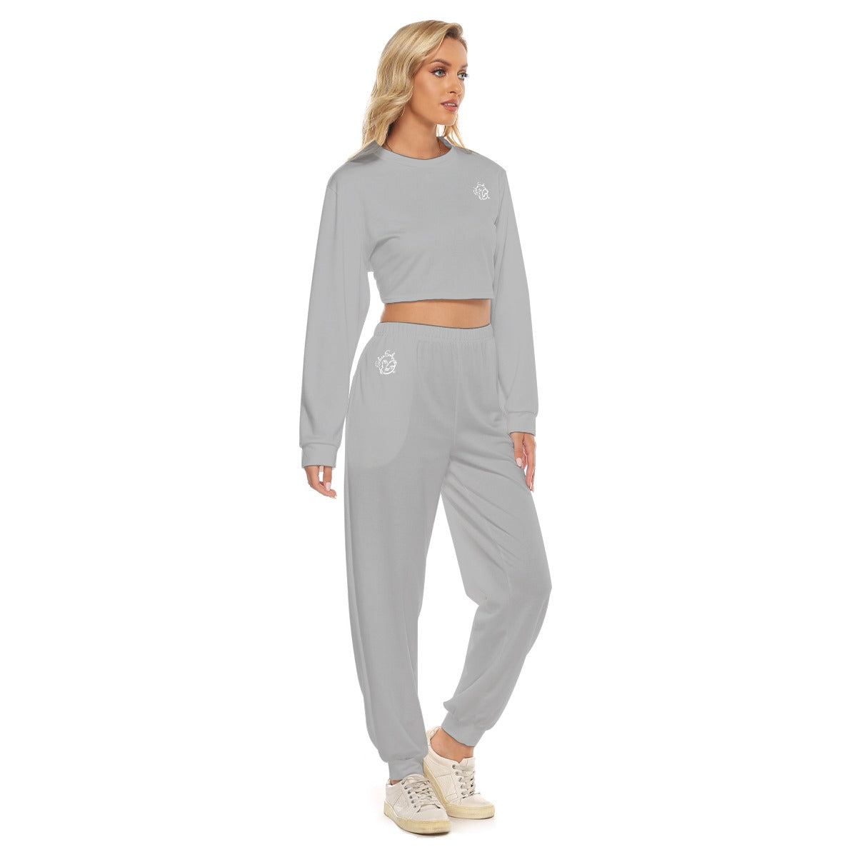 All-Over Print Women's Crop Sweatshirt Suit