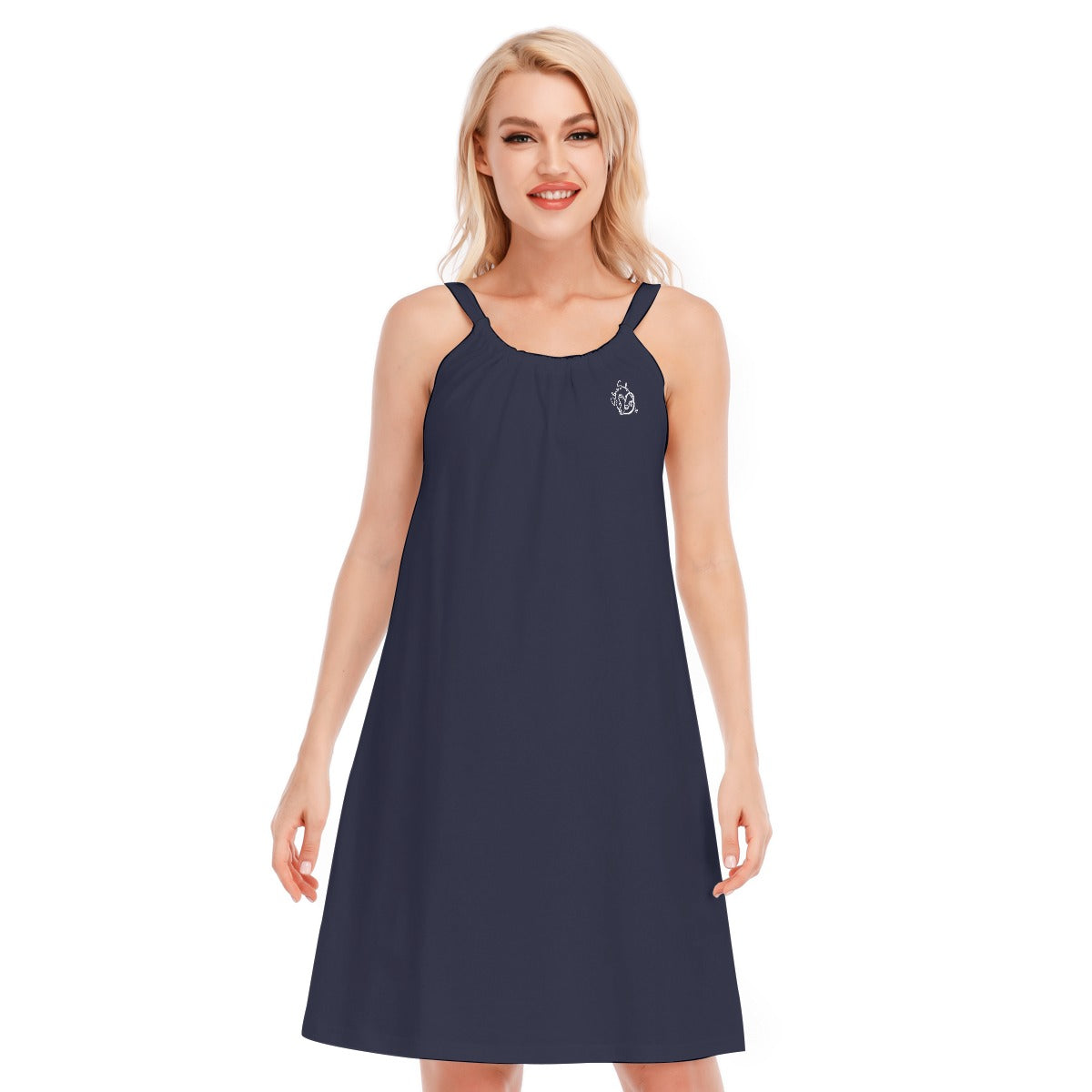 All-Over Print Women's O-neck Cami Dress | 190GSM Cotton