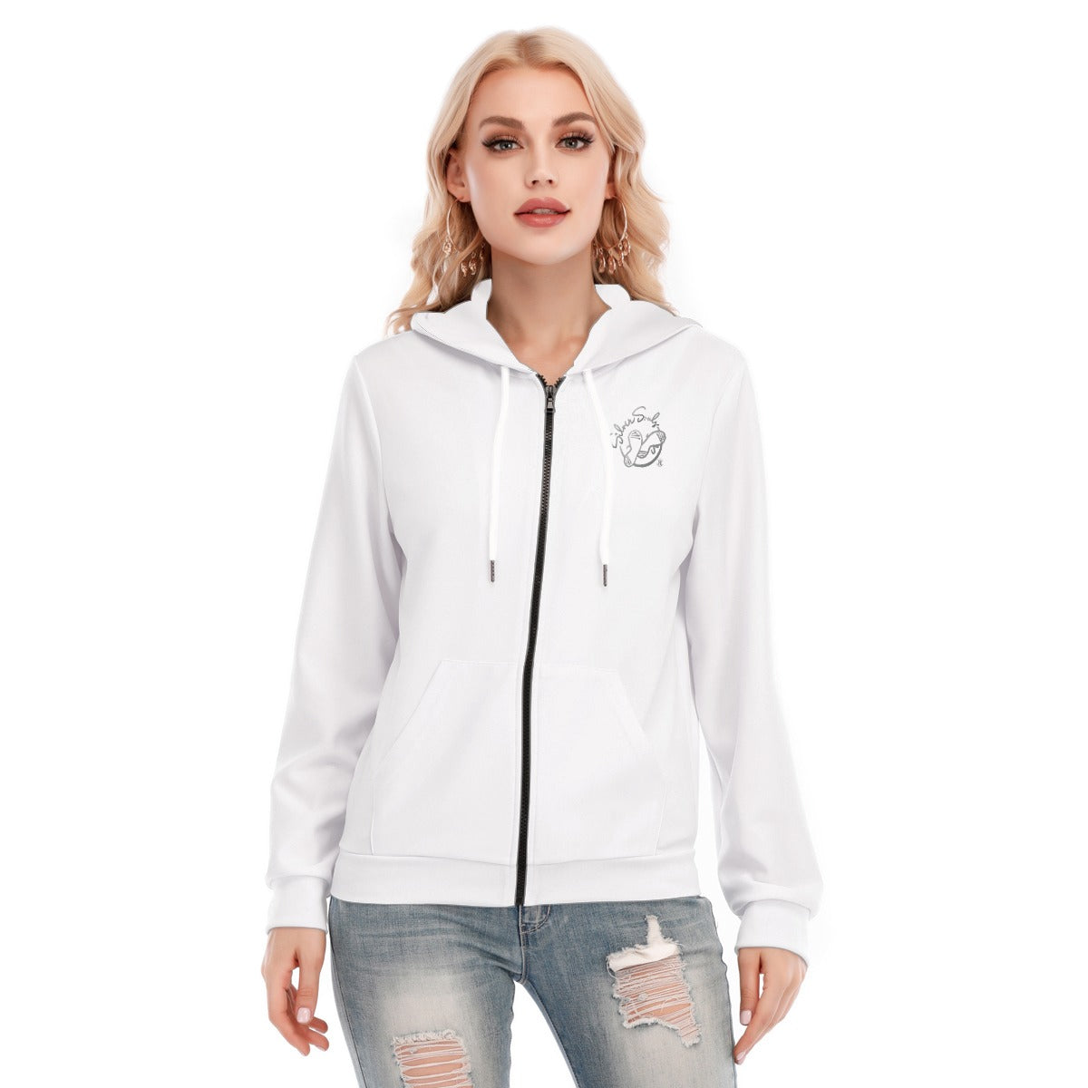 All-Over Print Women's Hoodie With Zipper