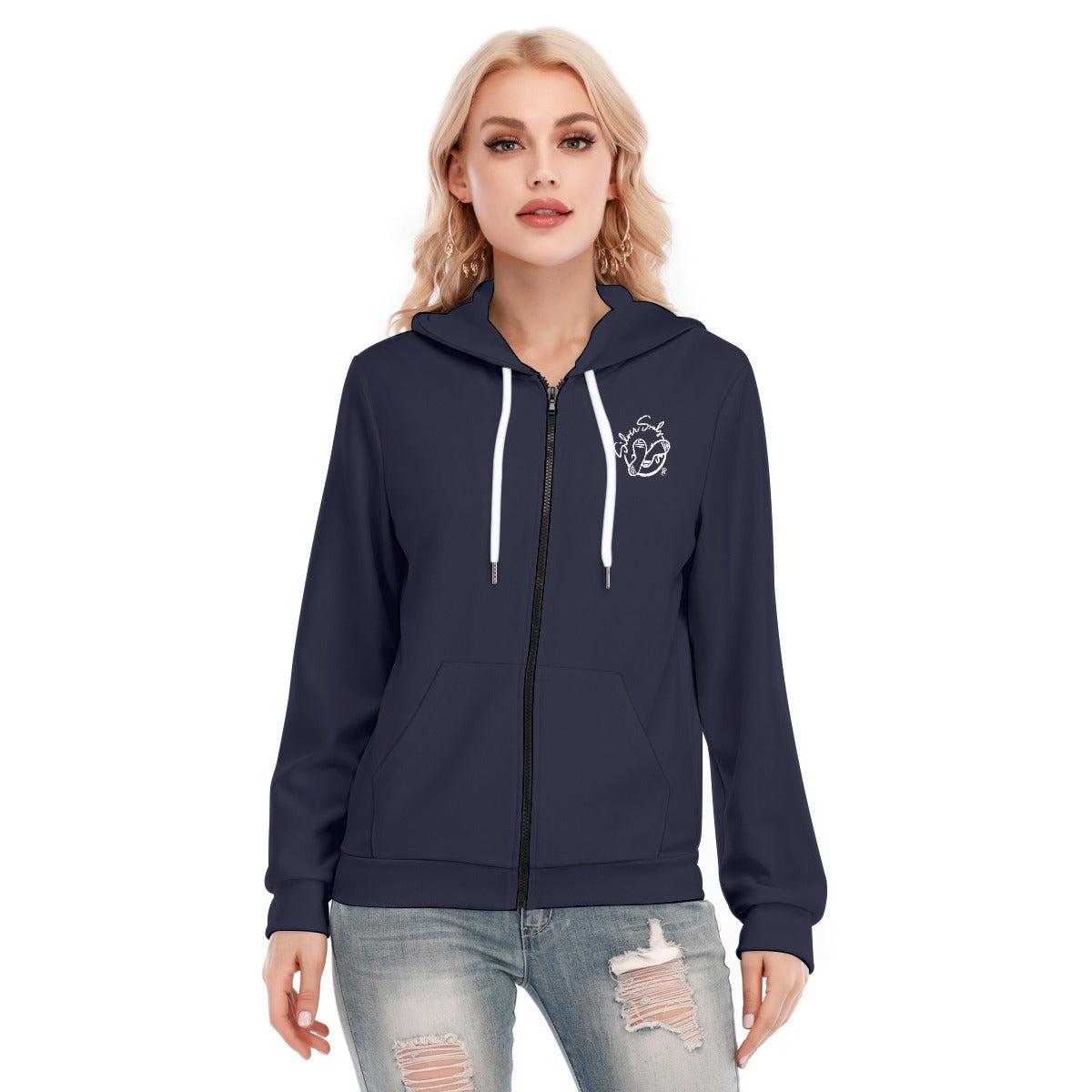 All-Over Print Women's Hoodie With Zipper