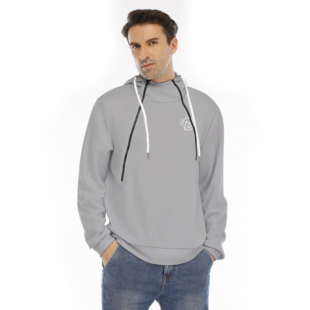 All-Over Print Men's Hoodie With Placket Double Zipper