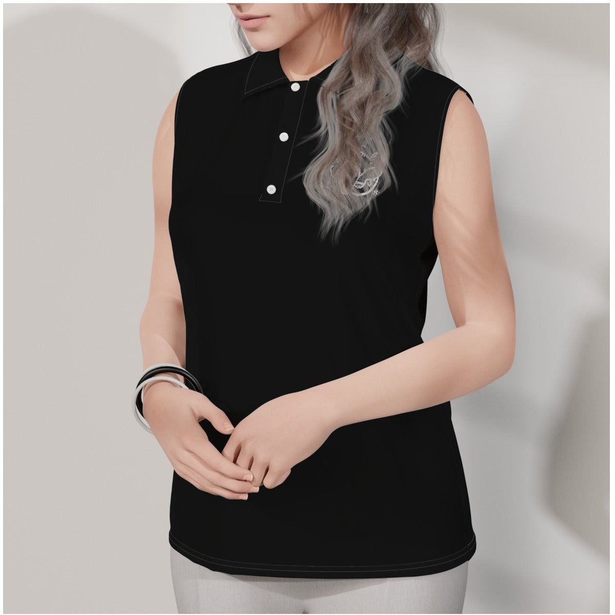 All-Over Print Women's Sleeveless POLO Shirt