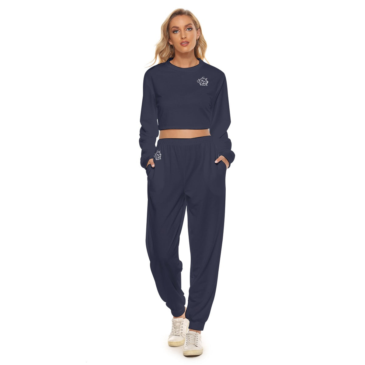 All-Over Print Women's Crop Sweatshirt Suit