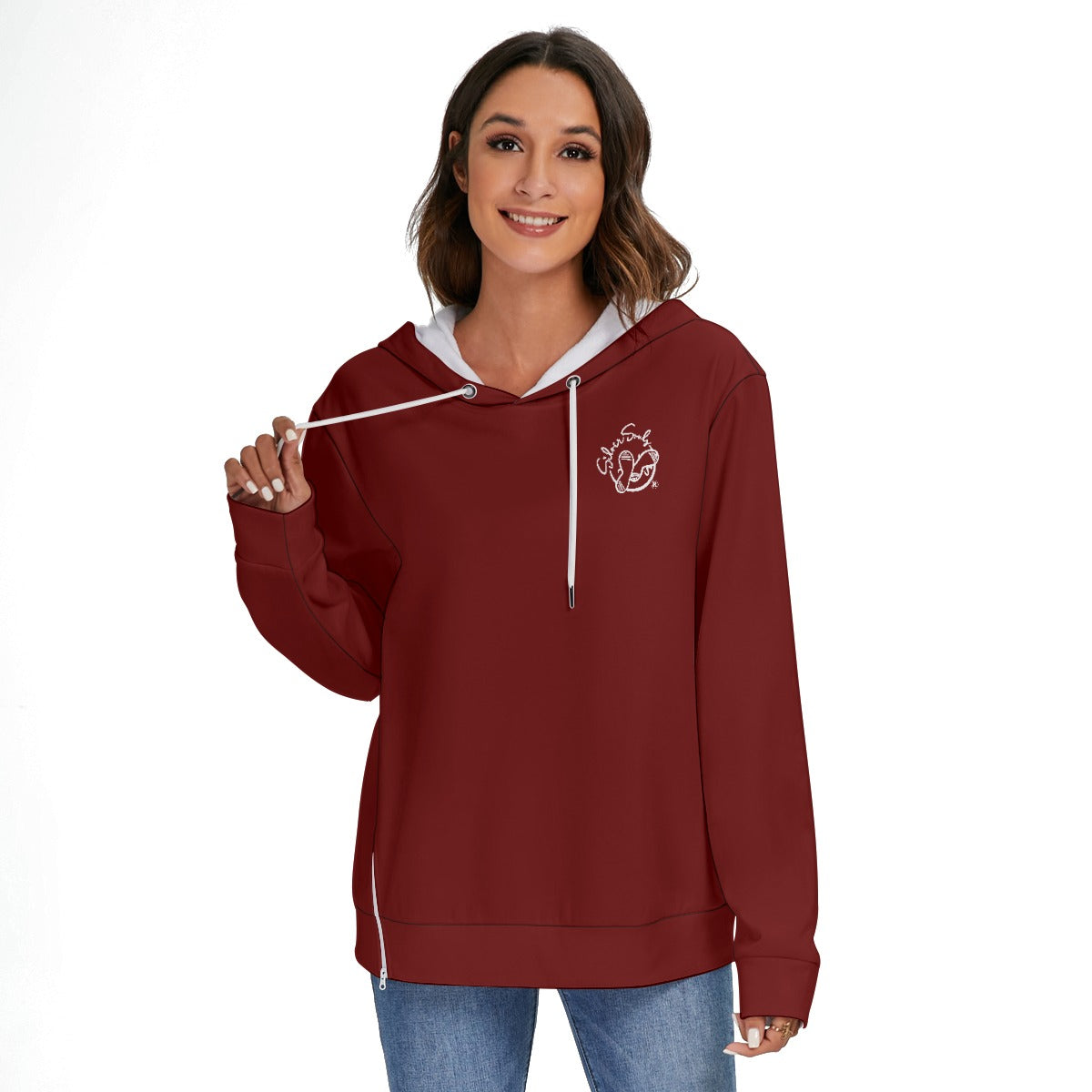 All-Over Print Women's Heavy Fleece Zip-on-the-Side Hoodie