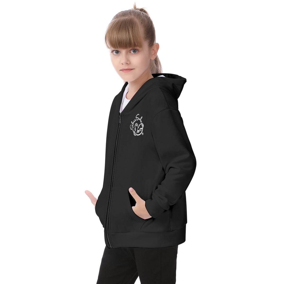 All-Over Print Kid's Heavy Fleece Zip Up Hoodie