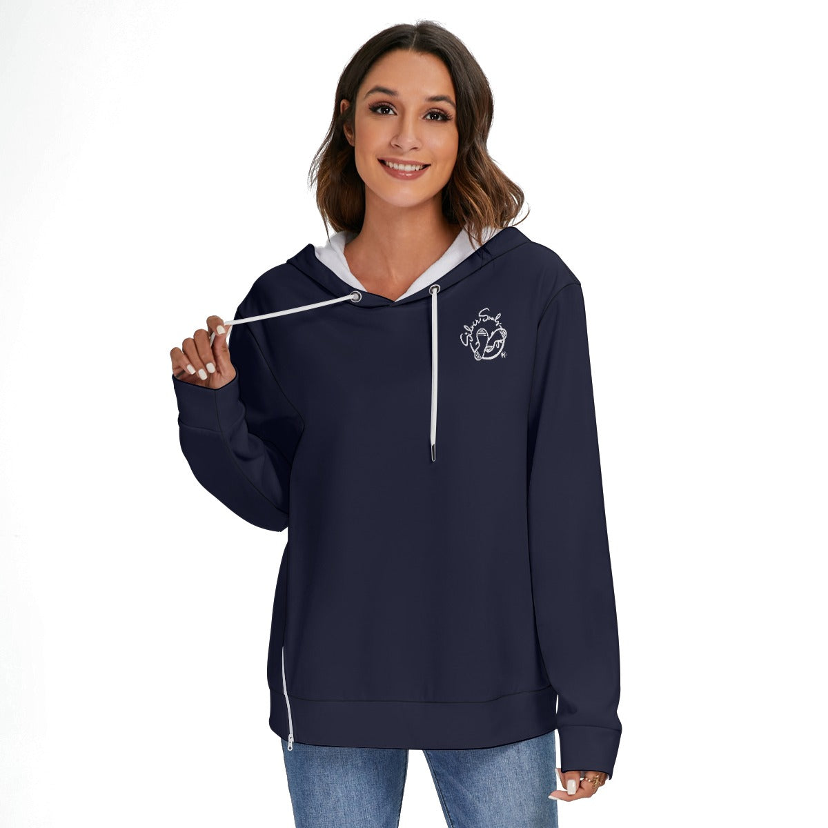 All-Over Print Women's Heavy Fleece Zip-on-the-Side Hoodie