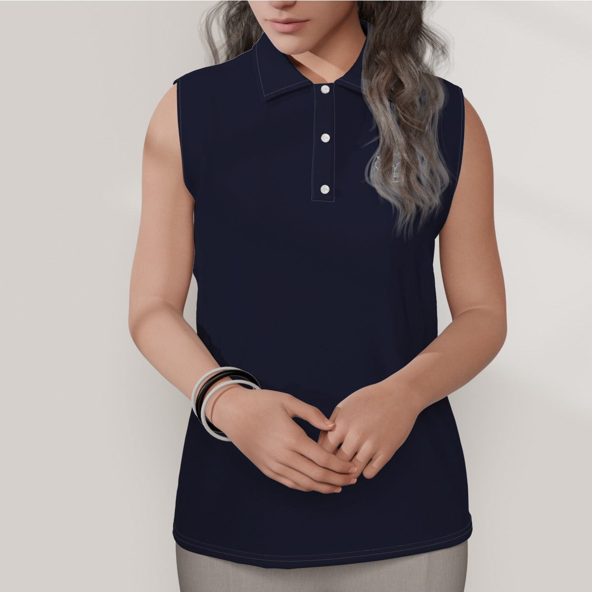 All-Over Print Women's Sleeveless POLO Shirt