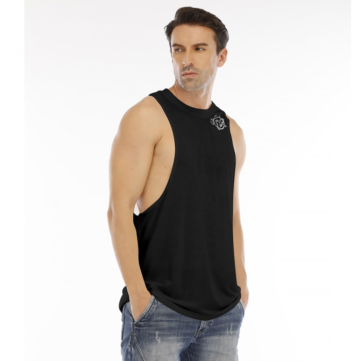 All-Over Print Men's O-neck Long Tank Top