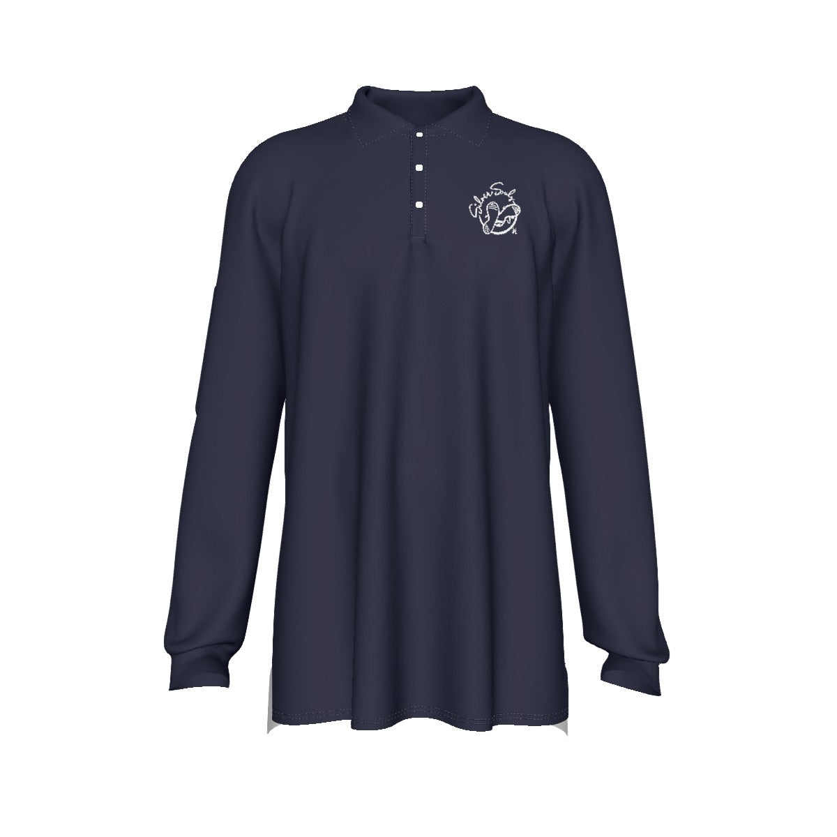 All-Over Print Men's Long Sleeve Polo Shirt