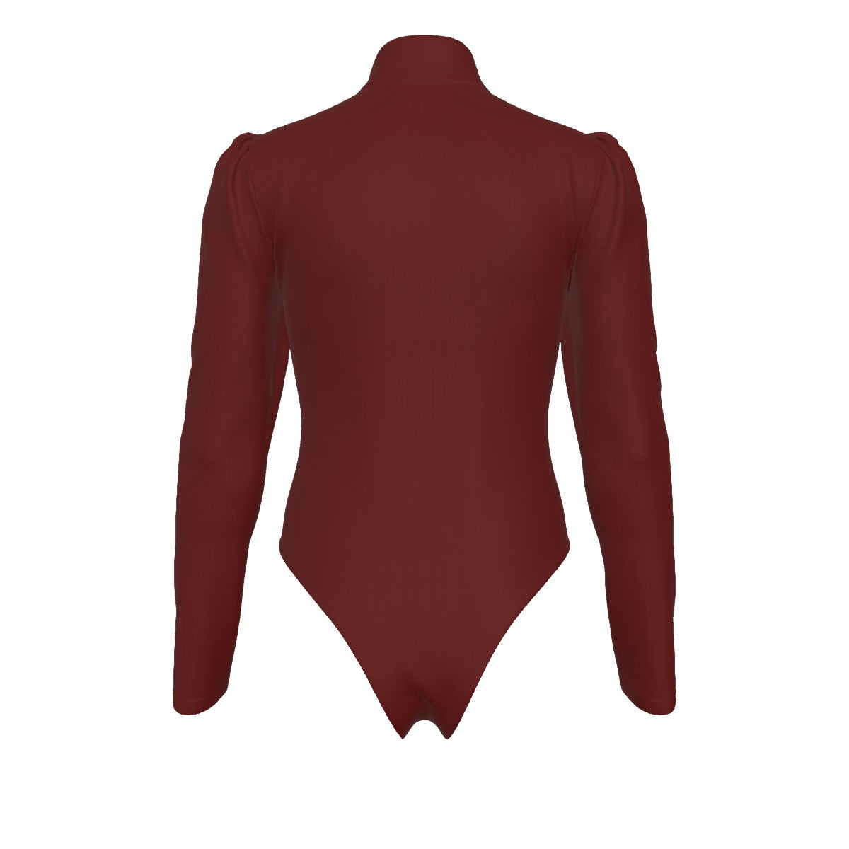 All-Over Women's Turtleneck Bodysuit With Puff Sleeve